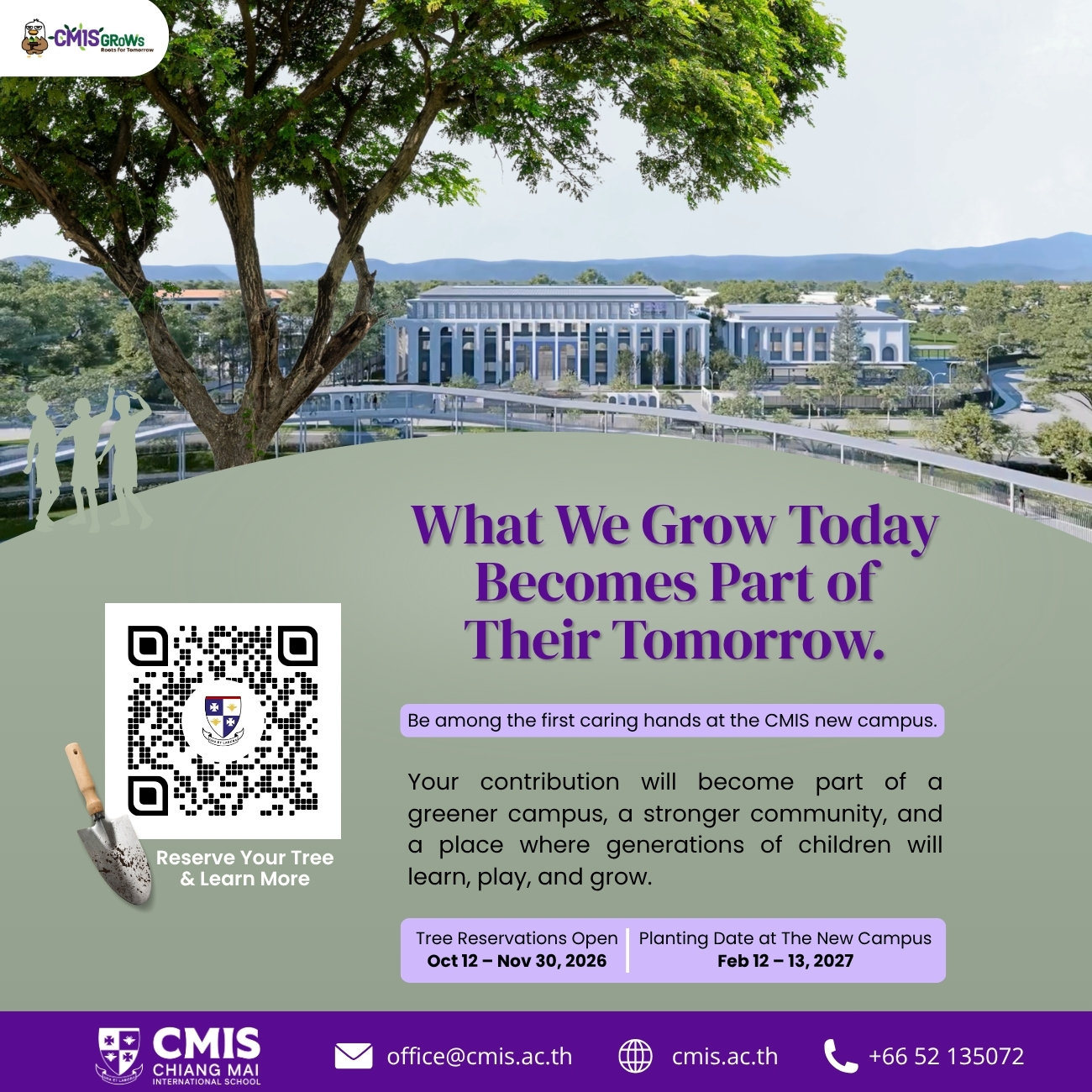 Buy a tree for the new campus.